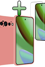 BASEY. BASEY. Google Pixel 11 Pro Hoesje Siliconen Met Screenprotector - Lichtroze
