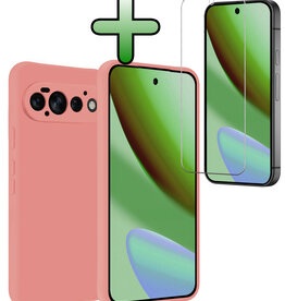 BASEY. BASEY. Google Pixel 11 Pro Hoesje Siliconen Met Screenprotector - Lichtroze