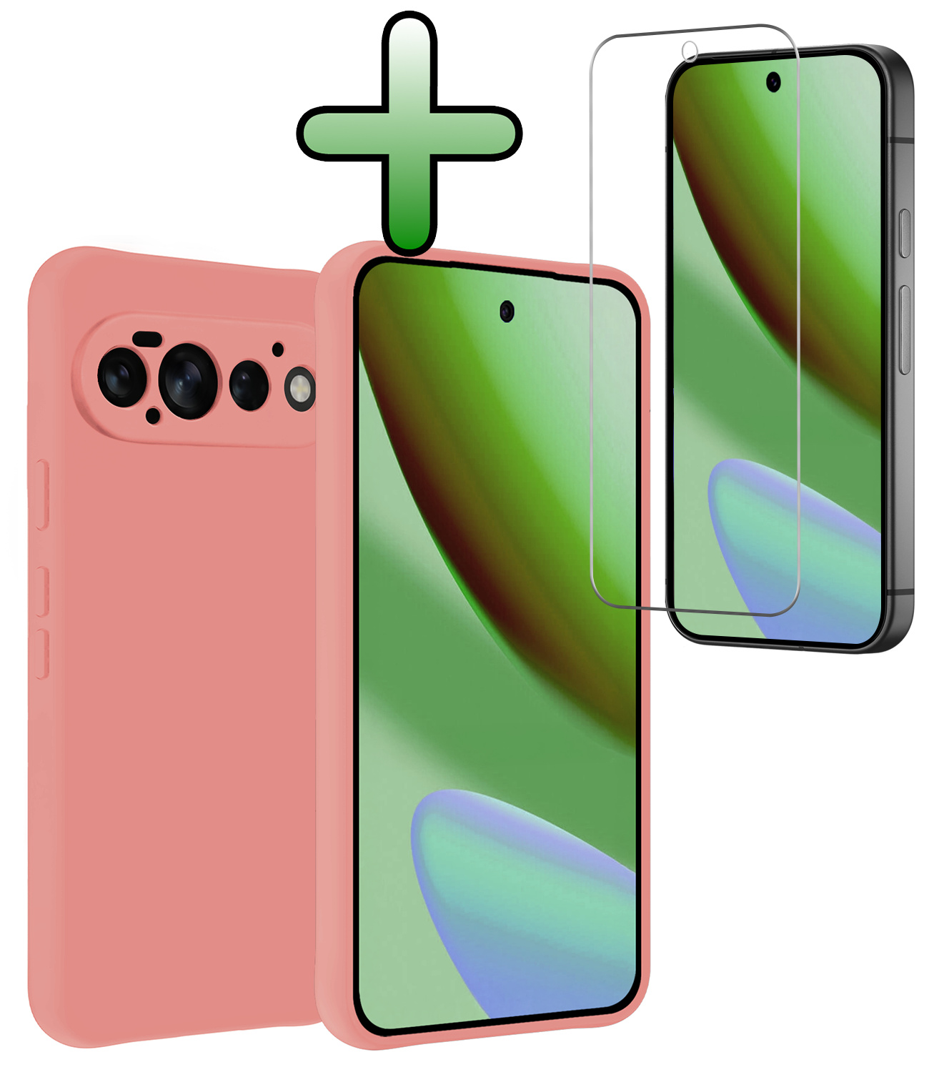 BASEY. BASEY. Google Pixel 11 Pro Hoesje Siliconen Met Screenprotector - Lichtroze