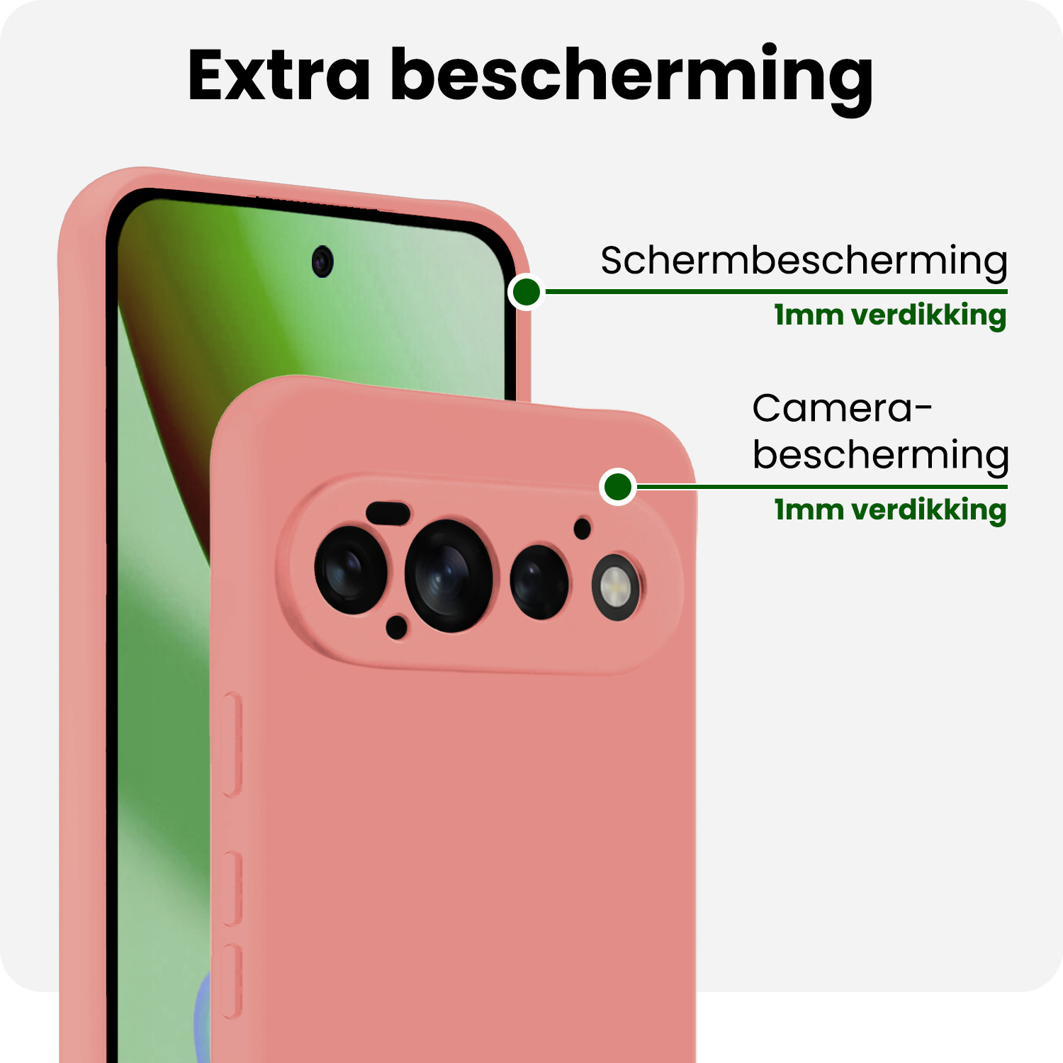 BASEY. BASEY. Google Pixel 11 Pro Hoesje Siliconen Met Screenprotector - Lichtroze