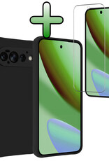 BASEY. BASEY. Google Pixel 11 Pro Hoesje Siliconen Met Screenprotector - Zwart