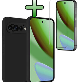 BASEY. BASEY. Google Pixel 11 Pro Hoesje Siliconen Met Screenprotector - Zwart