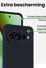 BASEY. BASEY. Google Pixel 11 Pro Hoesje Siliconen Met 2x Screenprotector - Donkerblauw