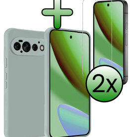 BASEY. BASEY. Google Pixel 11 Pro Hoesje Siliconen Met 2x Screenprotector - Lichtblauw