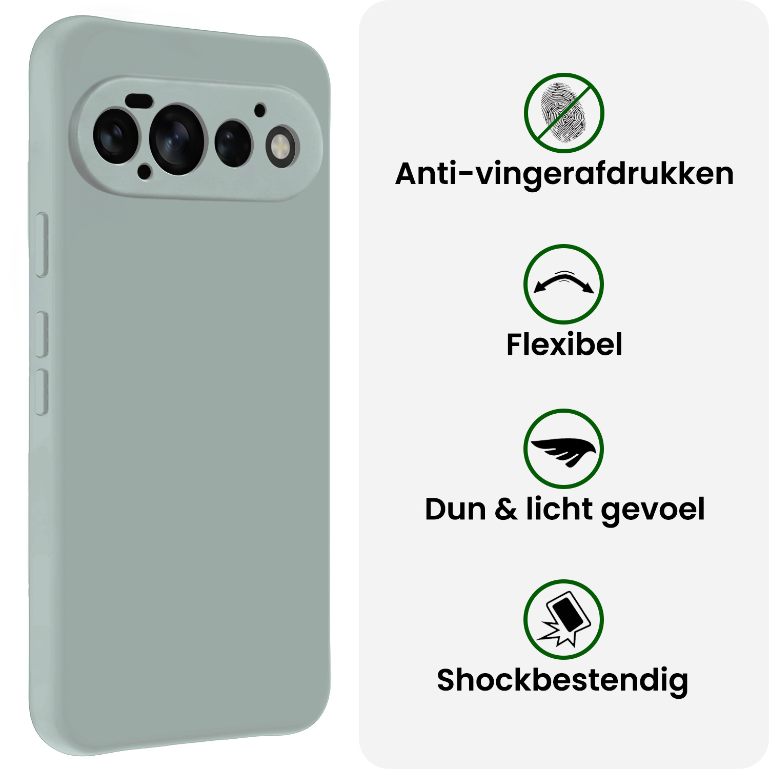 BASEY. BASEY. Google Pixel 11 Pro Hoesje Siliconen Met 2x Screenprotector - Lichtblauw
