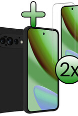 BASEY. BASEY. Google Pixel 11 Pro Hoesje Siliconen Met 2x Screenprotector - Zwart