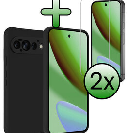 BASEY. BASEY. Google Pixel 11 Pro Hoesje Siliconen Met 2x Screenprotector - Zwart