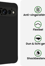 BASEY. BASEY. Google Pixel 11 Pro Hoesje Siliconen Met 2x Screenprotector - Zwart
