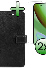 BASEY. BASEY. Google Pixel 11 Pro Hoesje Bookcase Met 2x Screenprotector - Zwart