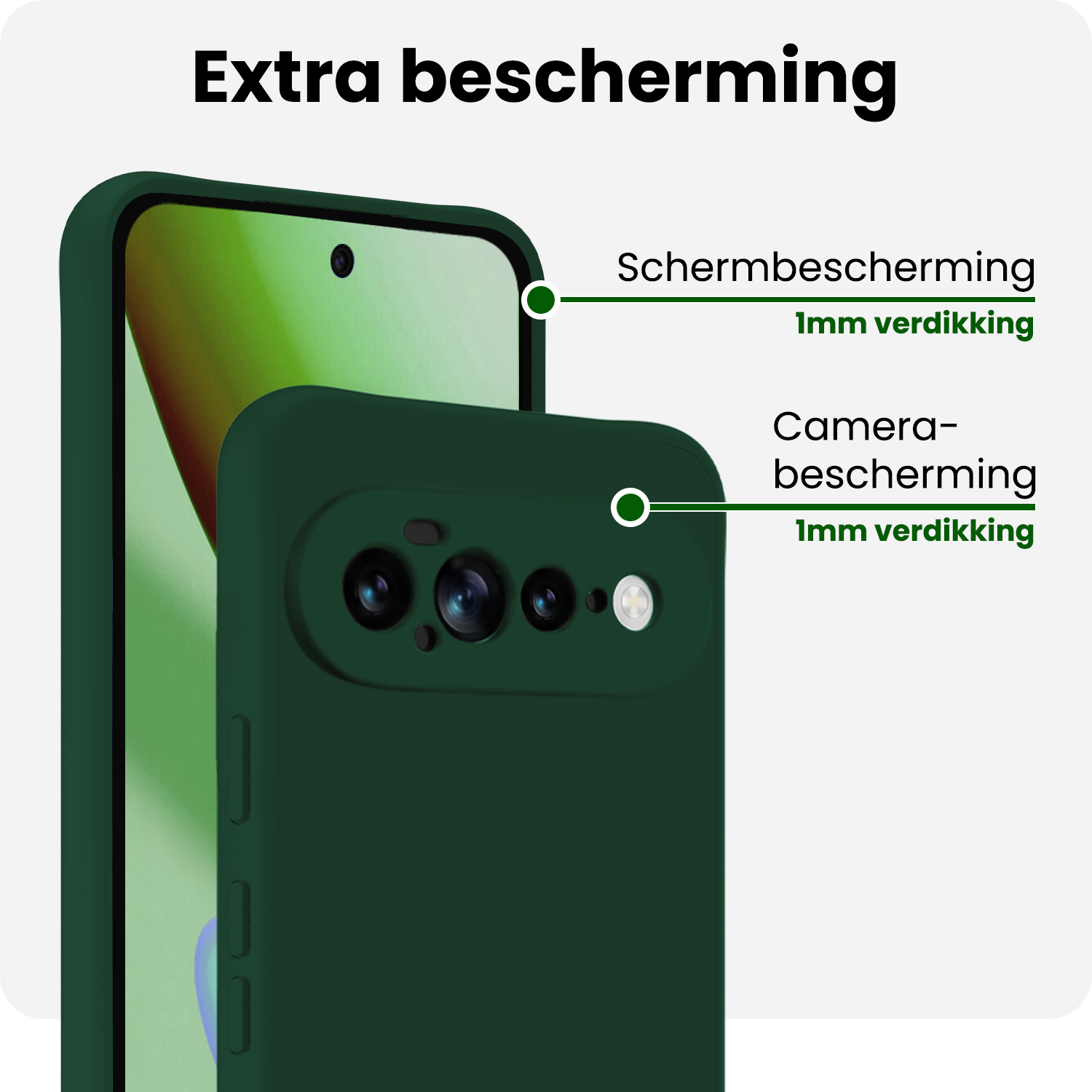 BASEY. BASEY. Google Pixel 11 Pro XL Hoesje Siliconen - Donkergroen