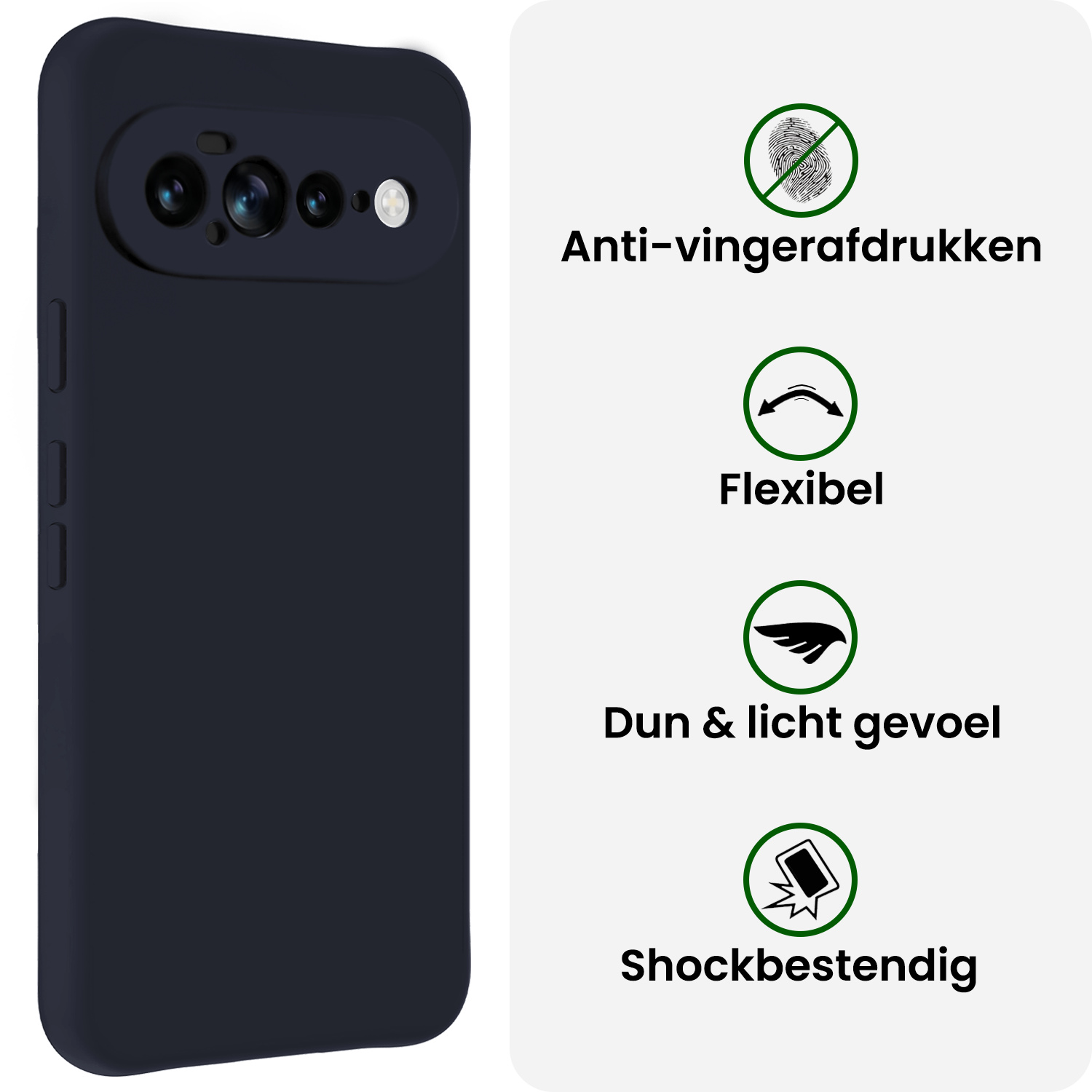 BASEY. BASEY. Google Pixel 11 Pro XL Hoesje Siliconen - Donkerblauw - 2 PACK