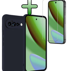 BASEY. BASEY. Google Pixel 11 Pro XL Hoesje Siliconen Met Screenprotector - Donkerblauw