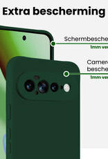 BASEY. BASEY. Google Pixel 11 Pro XL Hoesje Siliconen Met Screenprotector - Donkergroen