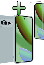 BASEY. BASEY. Google Pixel 11 Pro XL Hoesje Siliconen Met Screenprotector - Lichtblauw