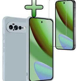 BASEY. BASEY. Google Pixel 11 Pro XL Hoesje Siliconen Met Screenprotector - Lichtblauw