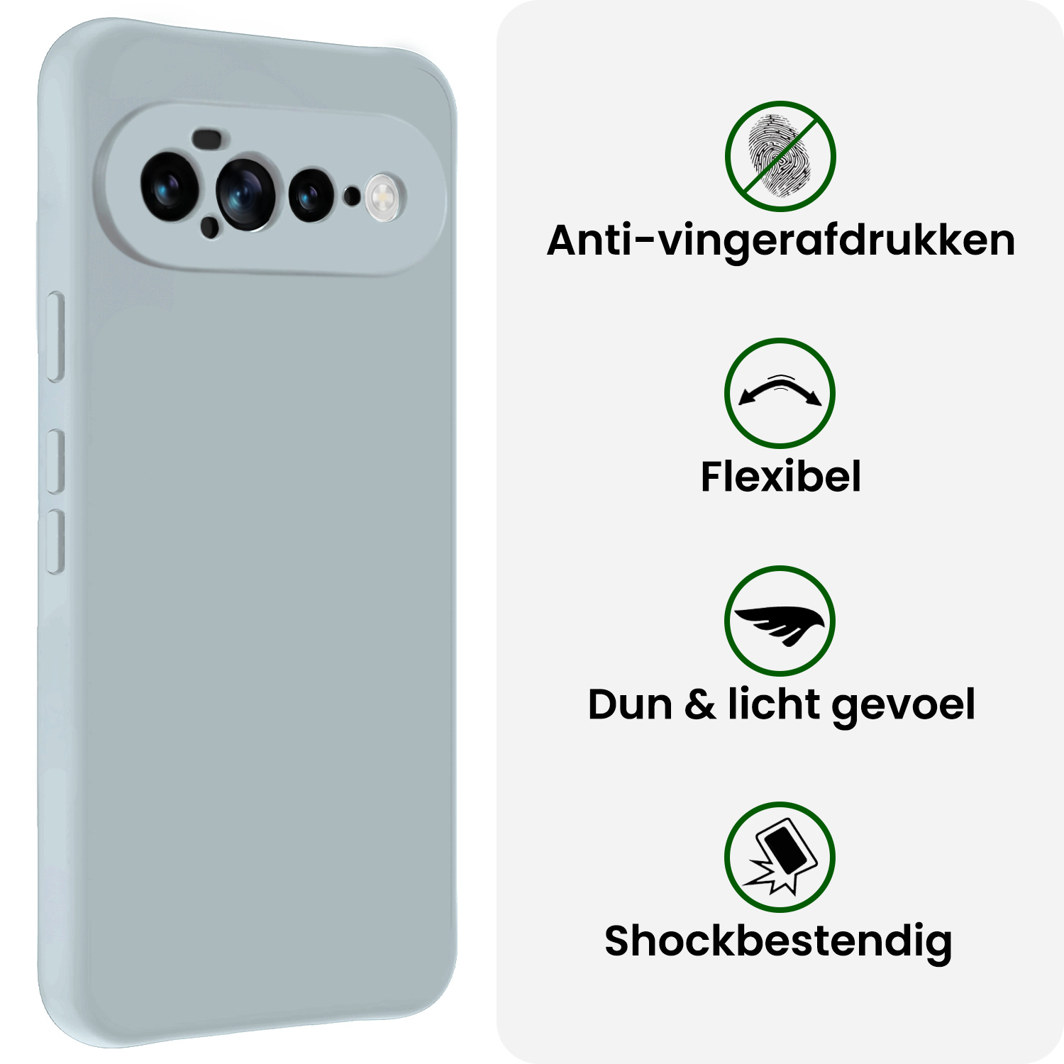 BASEY. BASEY. Google Pixel 11 Pro XL Hoesje Siliconen Met Screenprotector - Lichtblauw