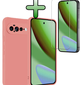 BASEY. BASEY. Google Pixel 11 Pro XL Hoesje Siliconen Met Screenprotector - Lichtroze