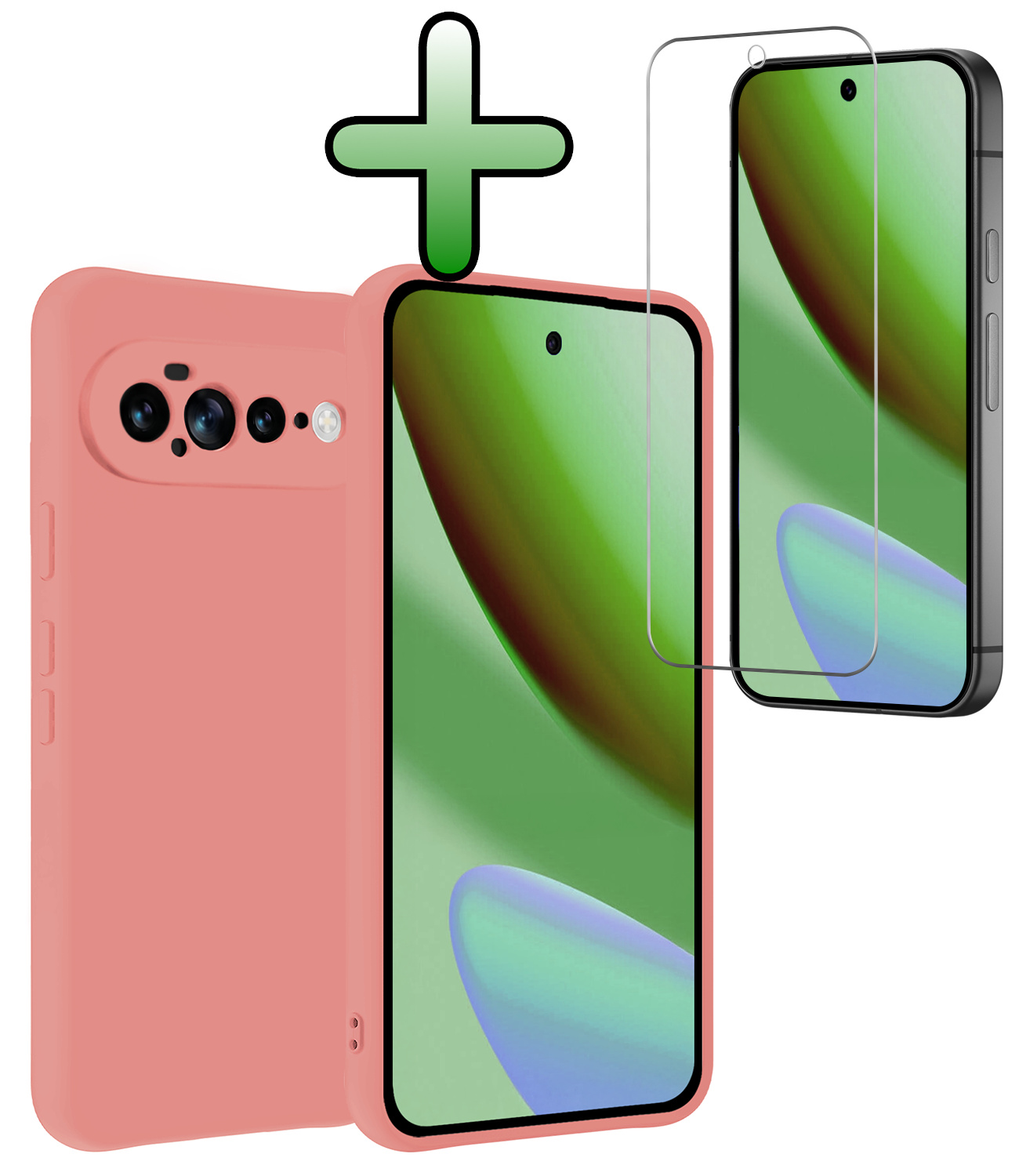 BASEY. BASEY. Google Pixel 11 Pro XL Hoesje Siliconen Met Screenprotector - Lichtroze