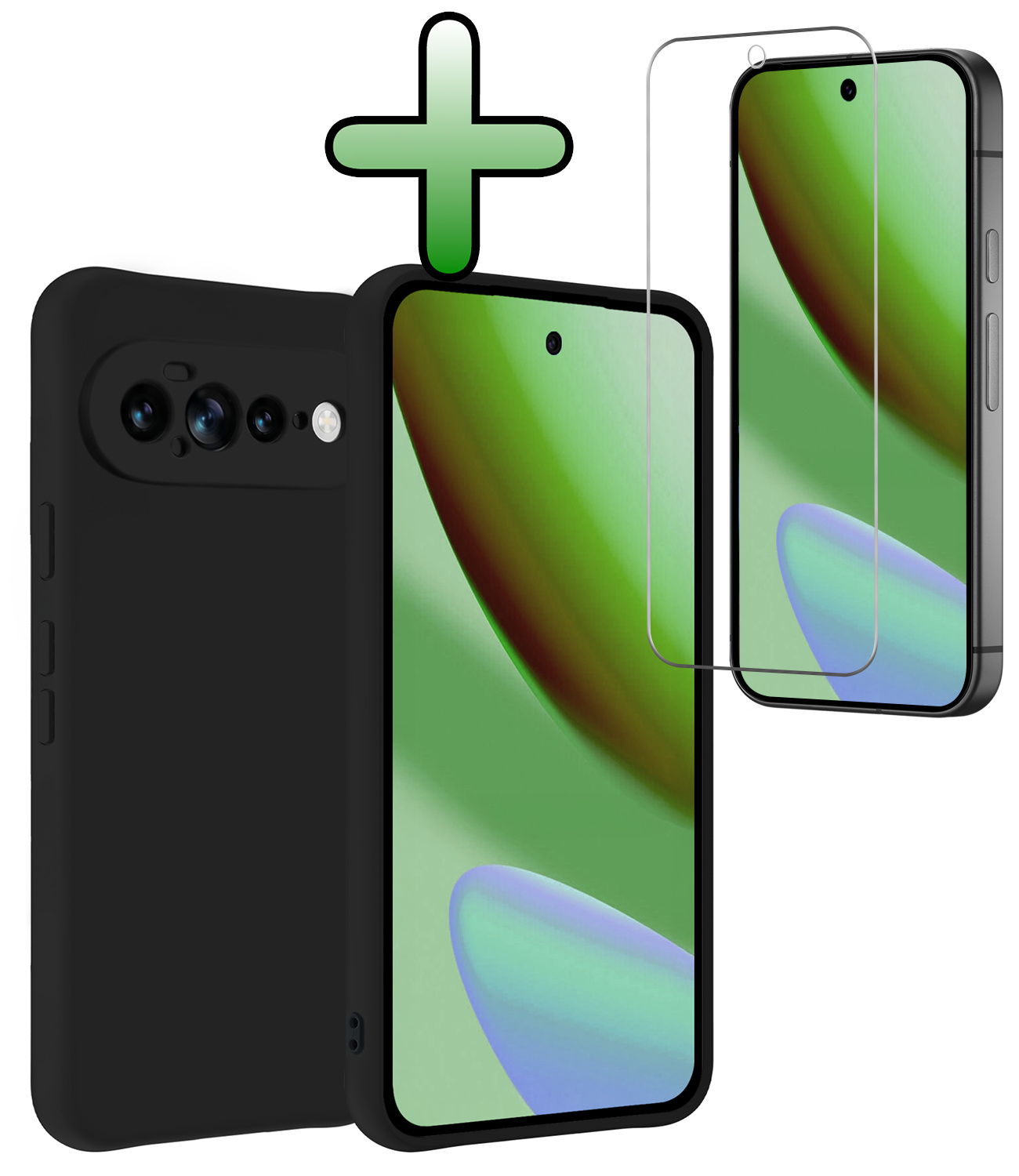 BASEY. BASEY. Google Pixel 11 Pro XL Hoesje Siliconen Met Screenprotector - Zwart