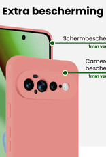 BASEY. BASEY. Google Pixel 11 Pro XL Hoesje Siliconen Met 2x Screenprotector - Lichtroze