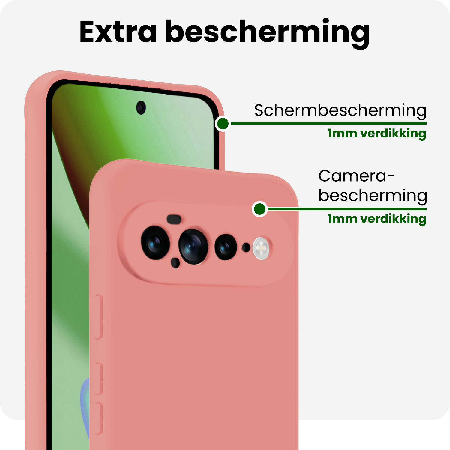BASEY. BASEY. Google Pixel 11 Pro XL Hoesje Siliconen Met 2x Screenprotector - Lichtroze
