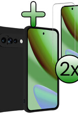 BASEY. BASEY. Google Pixel 11 Pro XL Hoesje Siliconen Met 2x Screenprotector - Zwart