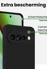 BASEY. BASEY. Google Pixel 11 Pro XL Hoesje Siliconen Met 2x Screenprotector - Zwart