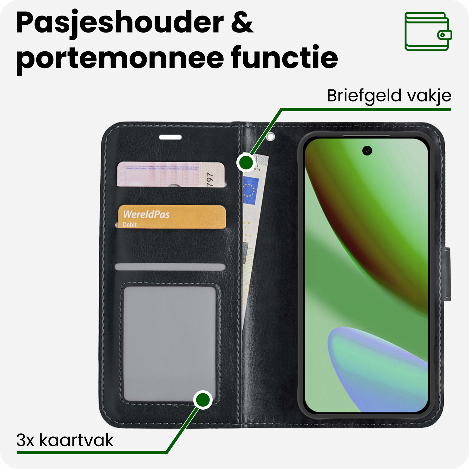 BASEY. BASEY. Google Pixel 11 Pro XL Hoesje Bookcase - Zwart