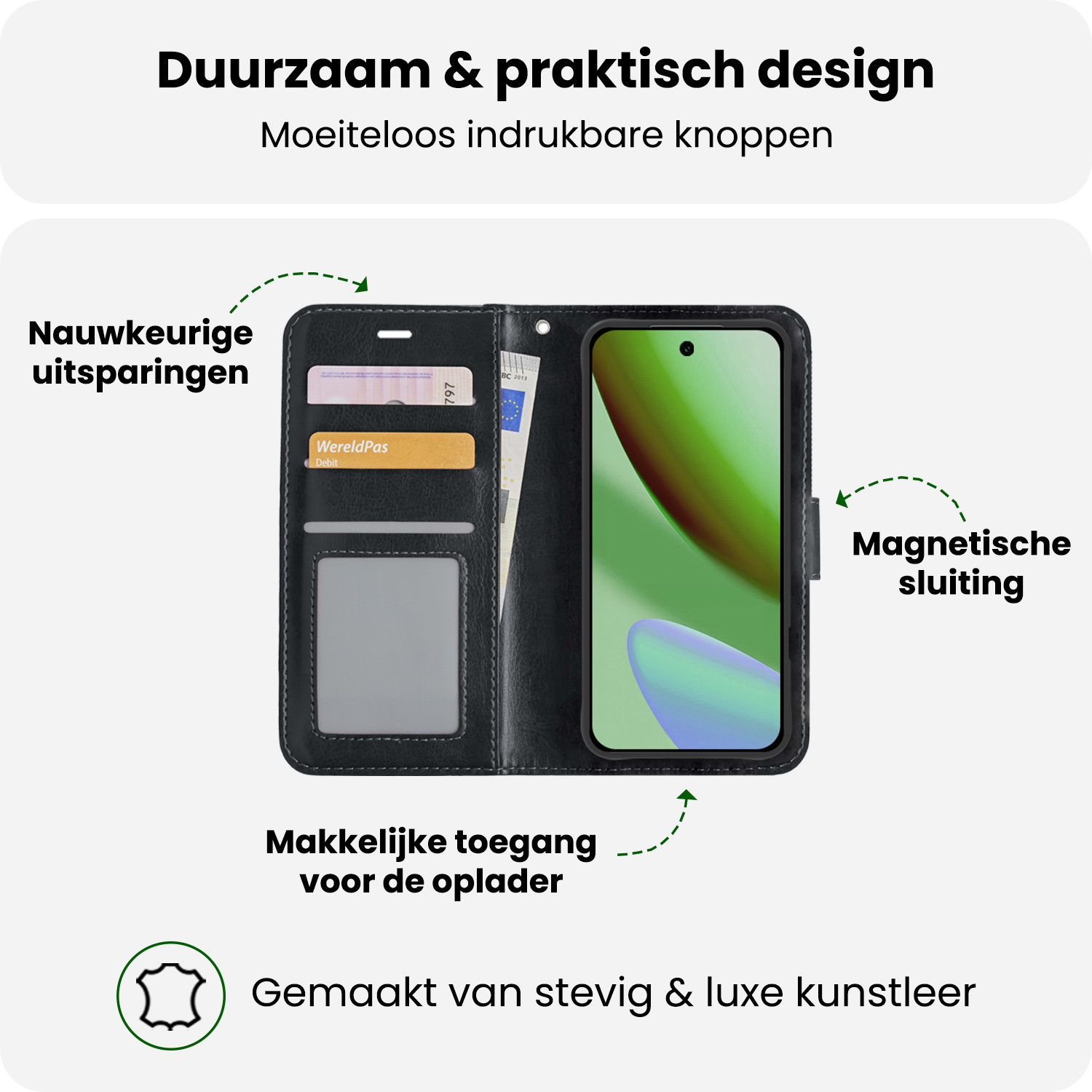 BASEY. BASEY. Google Pixel 11 Pro XL Hoesje Bookcase Met Screenprotector - Zwart