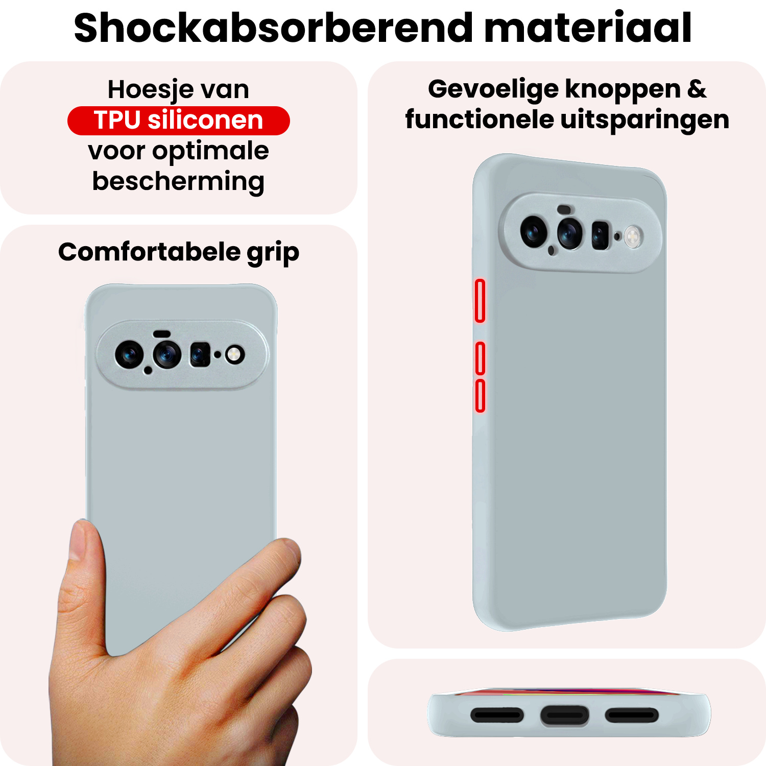 NoXx NoXx Google Pixel 11 Hoesje Siliconen - Lichtblauw