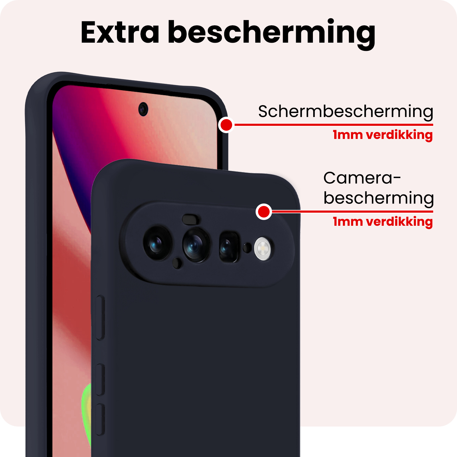 NoXx NoXx Google Pixel 11 Hoesje Siliconen - Donkerblauw - 2 PACK