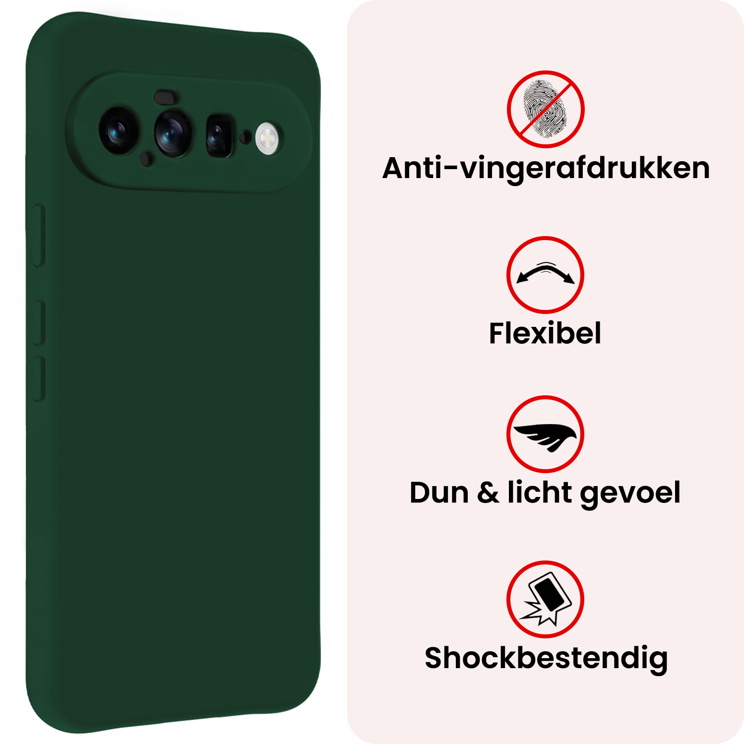 NoXx NoXx Google Pixel 11 Hoesje Siliconen - Donkergroen - 2 PACK