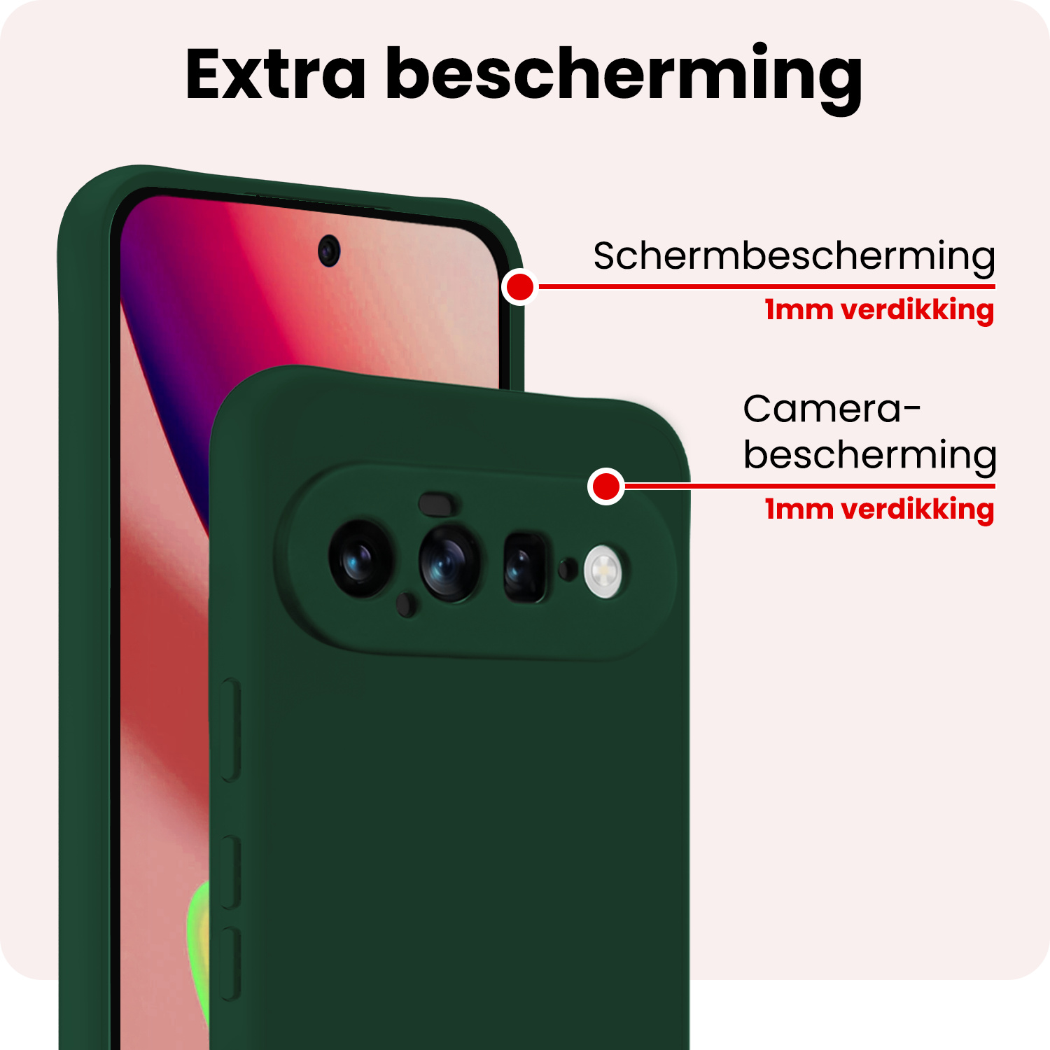 NoXx NoXx Google Pixel 11 Hoesje Siliconen - Donkergroen - 2 PACK