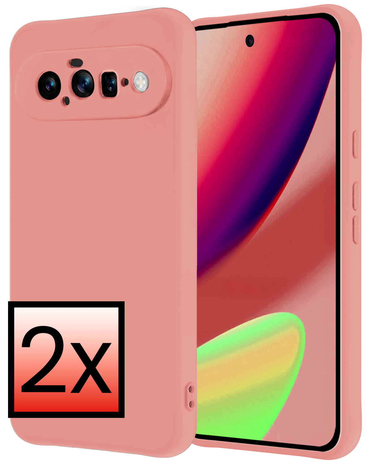 NoXx NoXx Google Pixel 11 Hoesje Siliconen - Lichtroze - 2 PACK