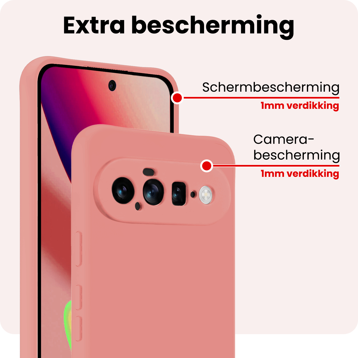NoXx NoXx Google Pixel 11 Hoesje Siliconen - Lichtroze - 2 PACK
