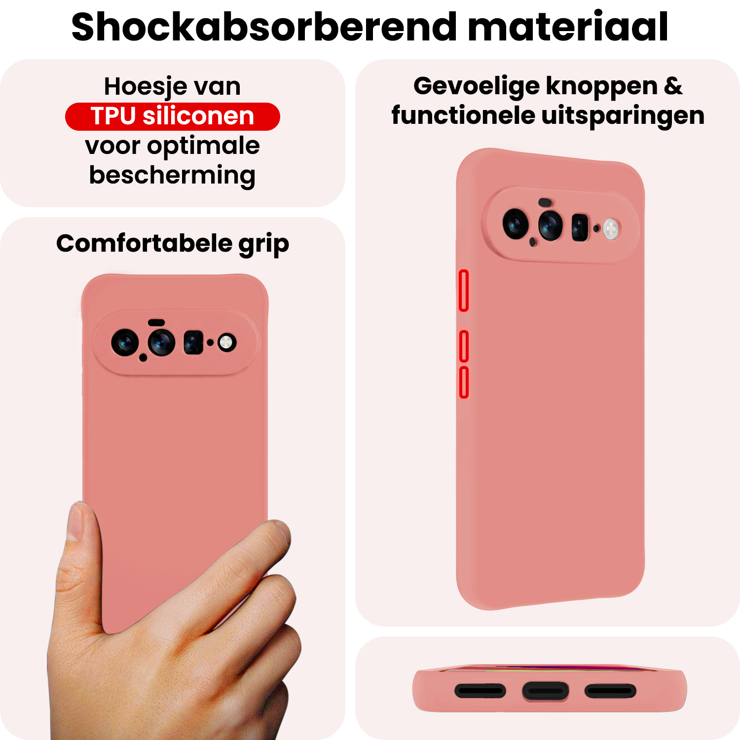 NoXx NoXx Google Pixel 11 Hoesje Siliconen - Lichtroze - 2 PACK