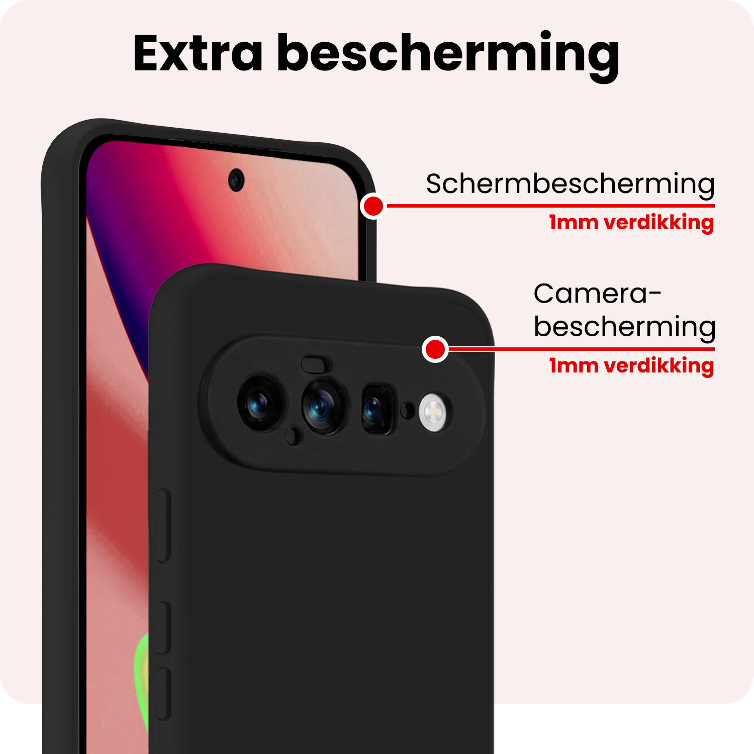 NoXx NoXx Google Pixel 11 Hoesje Siliconen - Zwart - 2 PACK