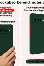 NoXx NoXx Google Pixel 11 Hoesje Siliconen Met Screenprotector - Donkergroen