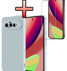 NoXx NoXx Google Pixel 11 Hoesje Siliconen Met Screenprotector - Lichtblauw