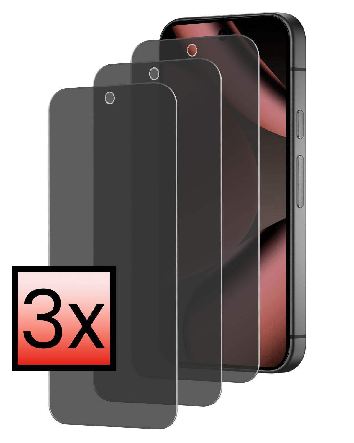 NoXx NoXx Google Pixel 11 Pro Screenprotector Glas Privacy - 3 PACK