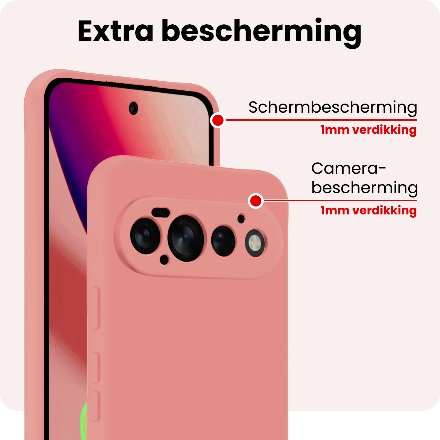NoXx NoXx Google Pixel 11 Pro Hoesje Siliconen - Lichtroze