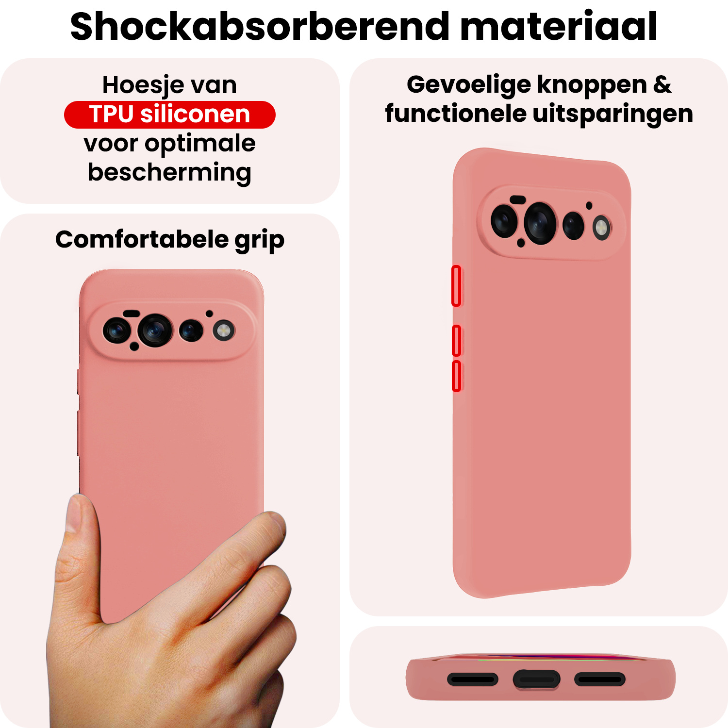NoXx NoXx Google Pixel 11 Pro Hoesje Siliconen - Lichtroze