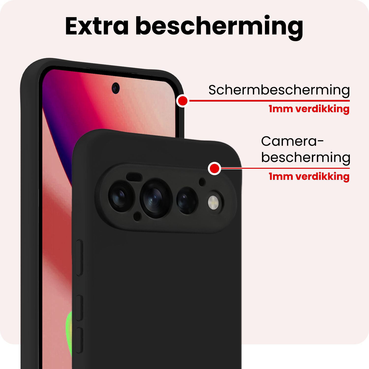 NoXx NoXx Google Pixel 11 Pro Hoesje Siliconen - Zwart - 2 PACK