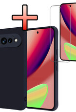 NoXx NoXx Google Pixel 11 Pro Hoesje Siliconen Met Screenprotector - Donkerblauw