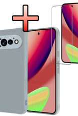 NoXx NoXx Google Pixel 11 Pro Hoesje Siliconen Met Screenprotector - Lichtblauw