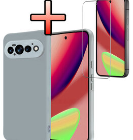 NoXx NoXx Google Pixel 11 Pro Hoesje Siliconen Met Screenprotector - Lichtblauw