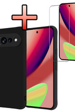 NoXx NoXx Google Pixel 11 Pro Hoesje Siliconen Met Screenprotector - Zwart