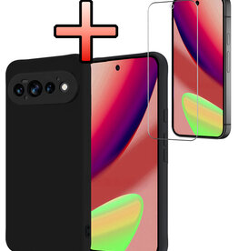 NoXx NoXx Google Pixel 11 Pro Hoesje Siliconen Met Screenprotector - Zwart