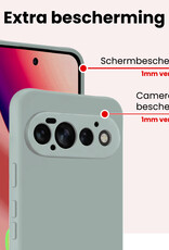 NoXx NoXx Google Pixel 11 Pro Hoesje Siliconen Met 2x Screenprotector - Lichtblauw