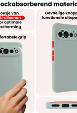 NoXx NoXx Google Pixel 11 Pro Hoesje Siliconen Met 2x Screenprotector - Lichtblauw